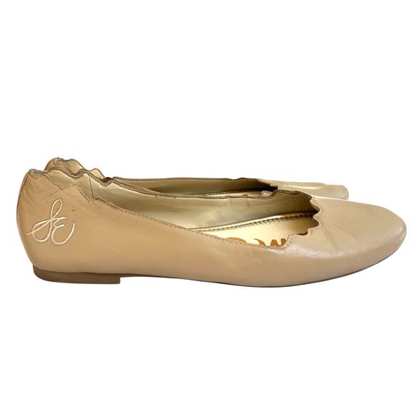 Sam Edelman Finnegan Scalloped Ballet Flats Nude Beige Size 9.5 - Picture 5 of 11